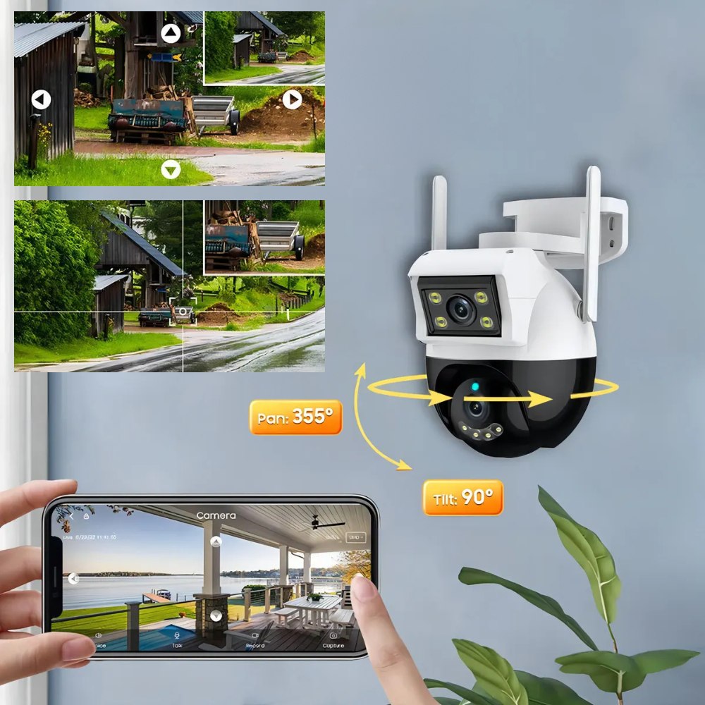 🔥 Cámara de Seguridad DualCam V380®️ | Doble Lente 360° con Audio y Control por Celular