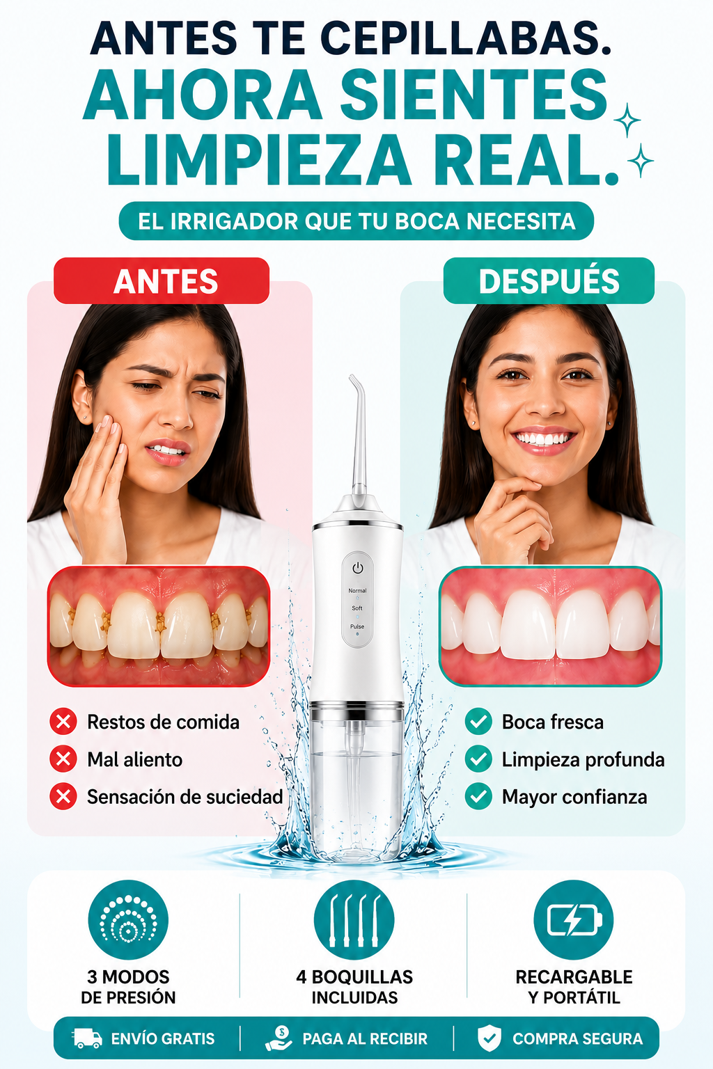 [HOY:33% OFF+ ENVÍO GRATIS] Elimina residuos donde el cepillo no alcanza