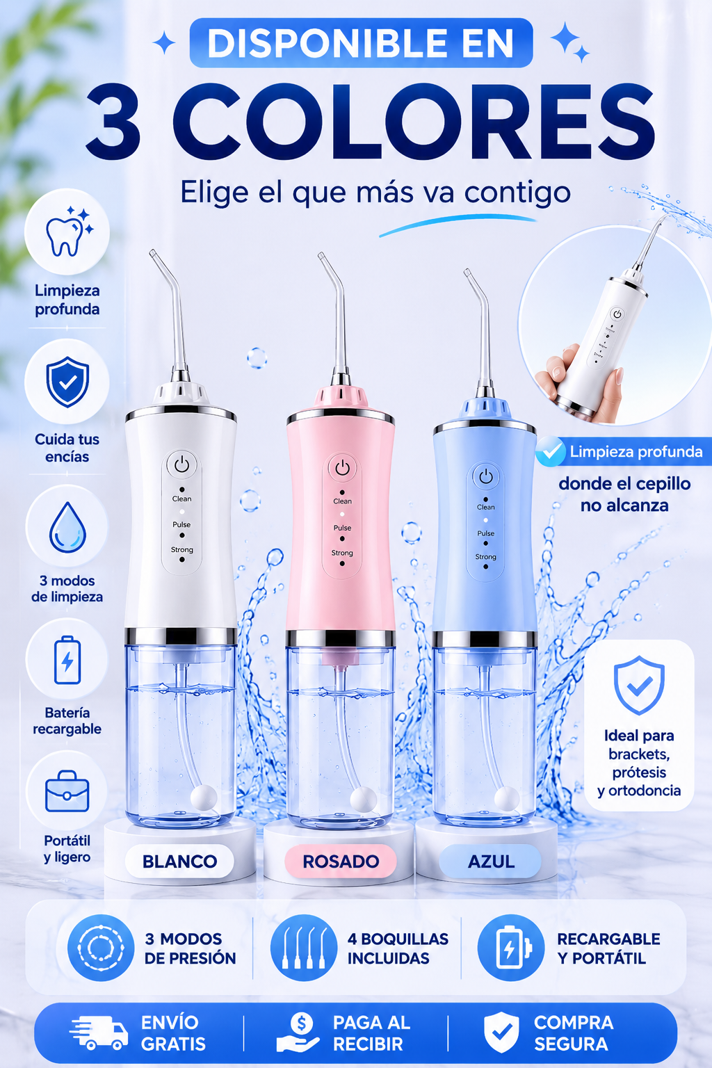 [HOY:33% OFF+ ENVÍO GRATIS] Elimina residuos donde el cepillo no alcanza